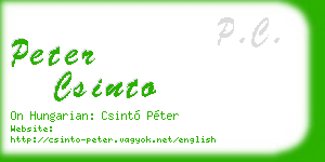 peter csinto business card